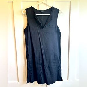 Theory sleeveless black v-neck dress